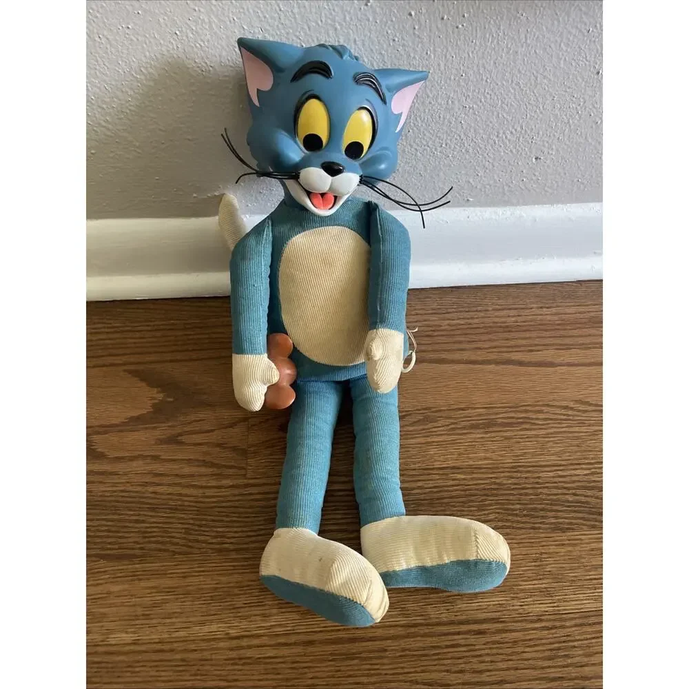 VTG 1965 Mattel Tom & Jerry Blue Corduroy Plush Doll: Non Talking, Has Stains